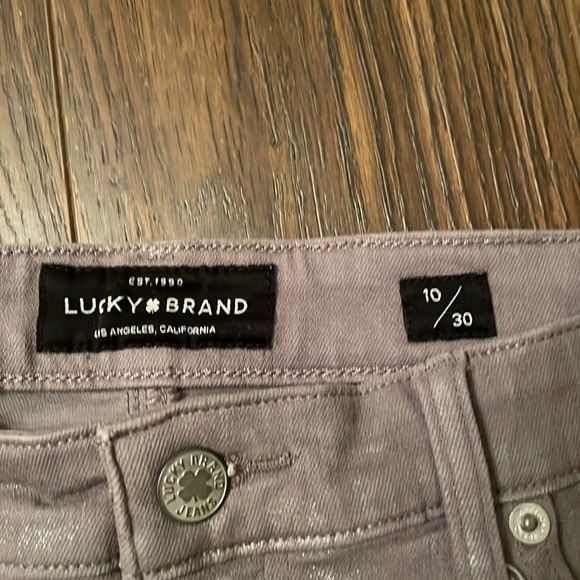 Lucky Brand Jeans - size 10/30 - skinny fit - gray with metallic silver - Picture 5 of 9
